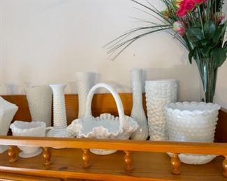 collection of milkglass by Fenton, imperial anode West Moreland along with other manufacturers some pieces from the late 1800’s
