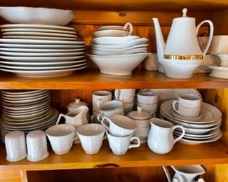 white china with gold rim