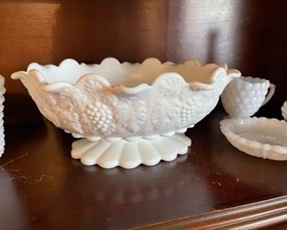 unusual console milkglass bowl