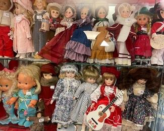 12-16” dolls in display case