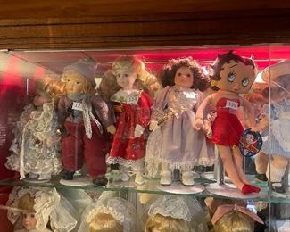 12-16” dolls in display case