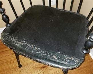 Chair has metal/tin seat