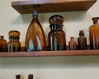 Vintage Amber Glass Bottles