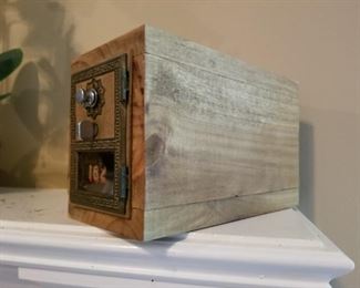 Vintage Post Office Box encased in wood.  Very cool.