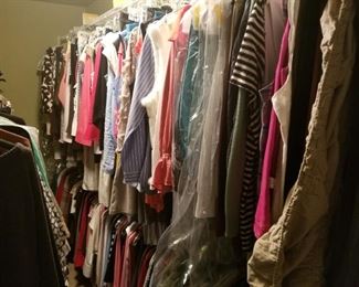 Talbots, Alfani, Feratelli, Ann Taylor, Sundance, April Comell and more! Sizes range 9 to 12, with smaller clothes in girl's room and many better clothes are very flexible.