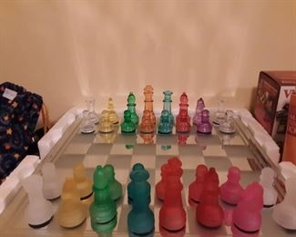 Glass chess set