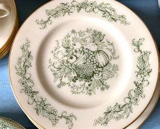 Lenox "Special" Green Fruit Service for 12 plus platters