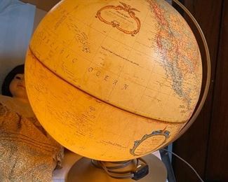 Vintage Replogle Lighted Globe