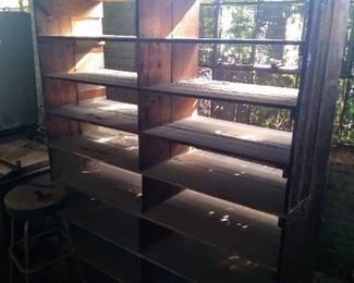 Wooden parts store shelving