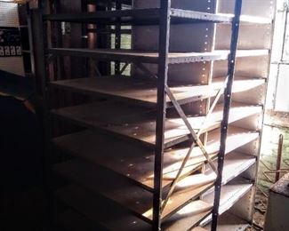 Metal frame shelving