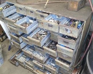 48 drawer bolt bin full of stock