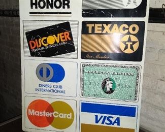 Double sided credit card flange sign