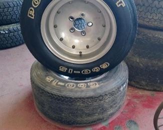 Vintage "POWER CAT" tires on aluminum rims