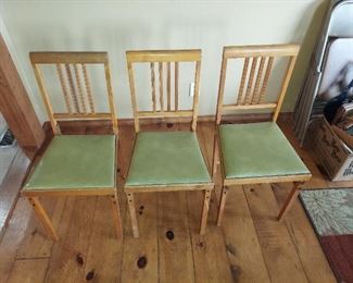 3 Antique Folding Chairs