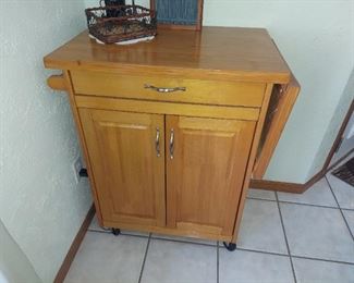 Drop-Leaf Kitchen Cart