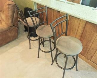 3 Metal Bar Stools