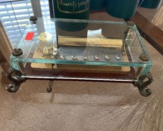 Vintage Clear Glass Music Box