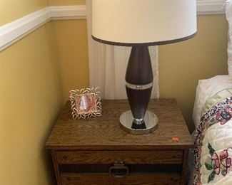 Bedside Table and Lamp
