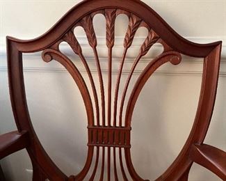Antique Mahogany DR Chairs, 2 armchairs and 4 side chairs
