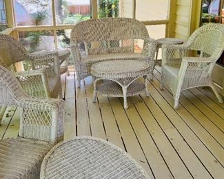 Large Set of Victorian  Wicker Furniture, great estate condition