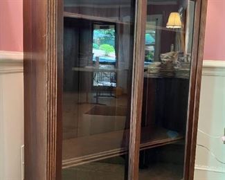 Antique Mahogany Book Case with Sliding Glass Doors