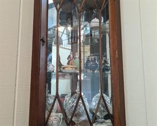 Mahogany hanging display cabinet. 