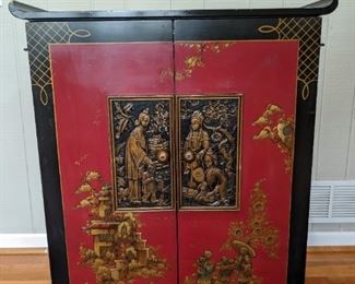 HERE'S something you won't see often: an artist-signed 1950's Stromberg-Carlsen Chinese Classic console TV. There is an exact duplicate in the Smithsonian American Art Museum. These were hand-painted, not mass-produced and sold for $450.00, when new; measures 20 1/4" D x 29 1/2" W x 38" T.