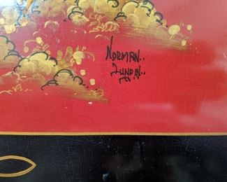 The artist who hand-painted this Stromberg-Carlson TV console. 