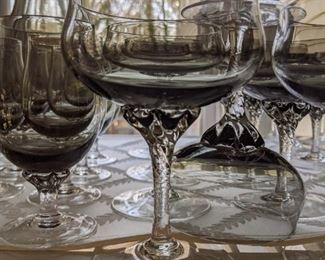 Close-up of the smokey gray ZYLSTRA MCM stemware. 