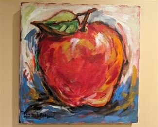 Hand-painted apple, by Ron McDaniel. 
