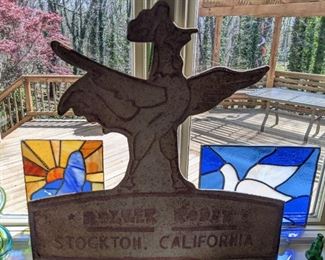 Fun, vintage flying chick sign - sign o' the times?                    I think she feels very empowered every morning, in the kitchen window.