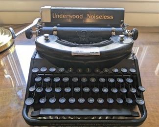 Close-up of the Underwood "Noiseless typewriter.