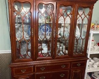 Large ornate lighted China Cabinet 