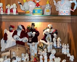 Precious Moments, kurt Adler Cat Santa and Mrs Claus