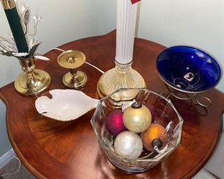 Brass Candle Holders, Lenox Dish, Home Decor