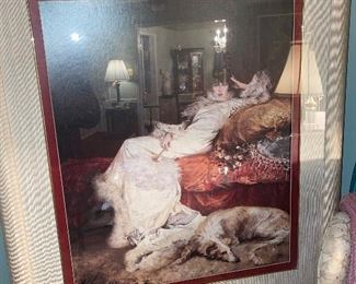 Lounging Lady with Dogs Le Printemps, Picture Easel