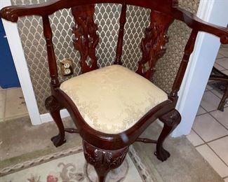 Engraved Corner Chair
