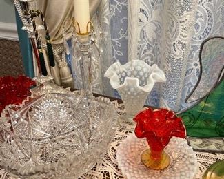 Crystal Bowl and Candlestick Holders