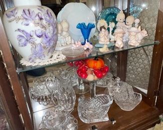 Handpainted Ginger Jar, Precious Moments, Art Glass, ABC Plates, Glass Sleighs, Elephants 