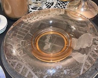 Pink Depression Console Bowl