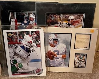Dan Marino collectible, Patrick Roy and Other Framable Pictures 