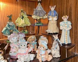 Boyds Cat Figurines, Donna Little Enesco Bunny Rabbits, Cat Figurines