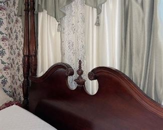 Dixie Furniture Four Poster King Bed Headboard and Footboard and Rails
