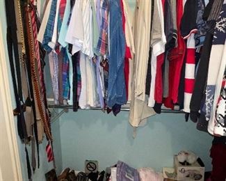 Variety  of Mens name Brand Clothes, Belts, Suspenders and Ties