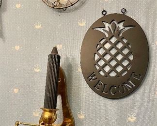 Brass Wall Sconce with Candle Snuffer 