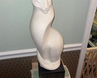 Austin Productions Tall Cat, Stone Faced Pedestal 