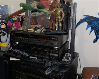 Klingon Model, C3PO, Chewbacca, Darth Vader Figures