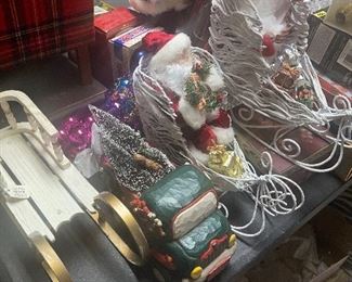 New Old Stock Christmas Decorations and Ornaments (Santas, Sleighs, Angels, Tree Toppers) 