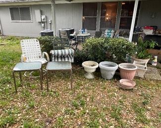 Planters, Lawn Chairs