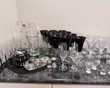Large selection of glassware.